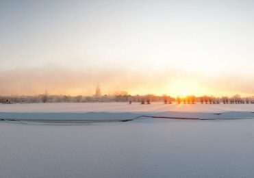 Panorama Zutphen sneeuw en douw