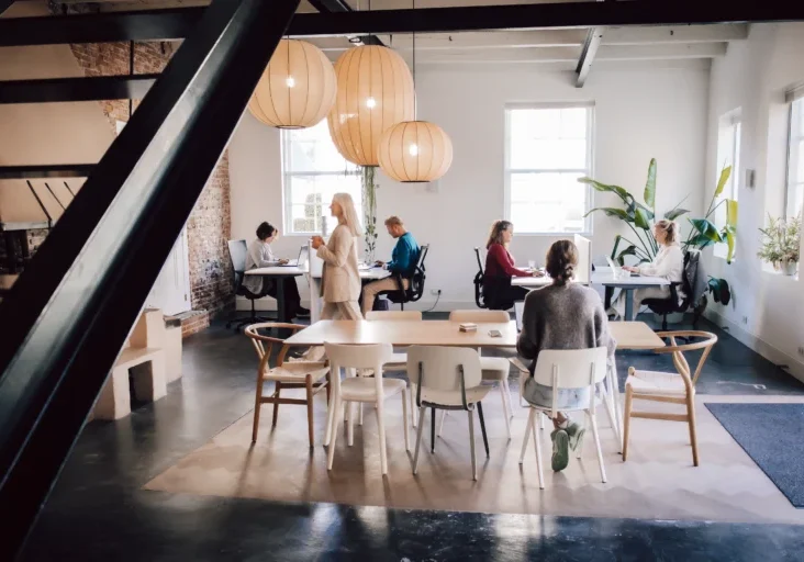 Verschillende adviseurs op kantoor aan het werk